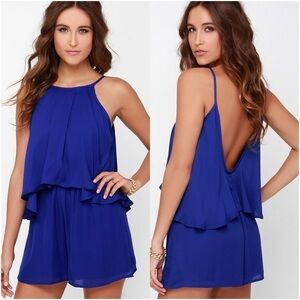 LULU’S No Matter What Royal Blue Romper